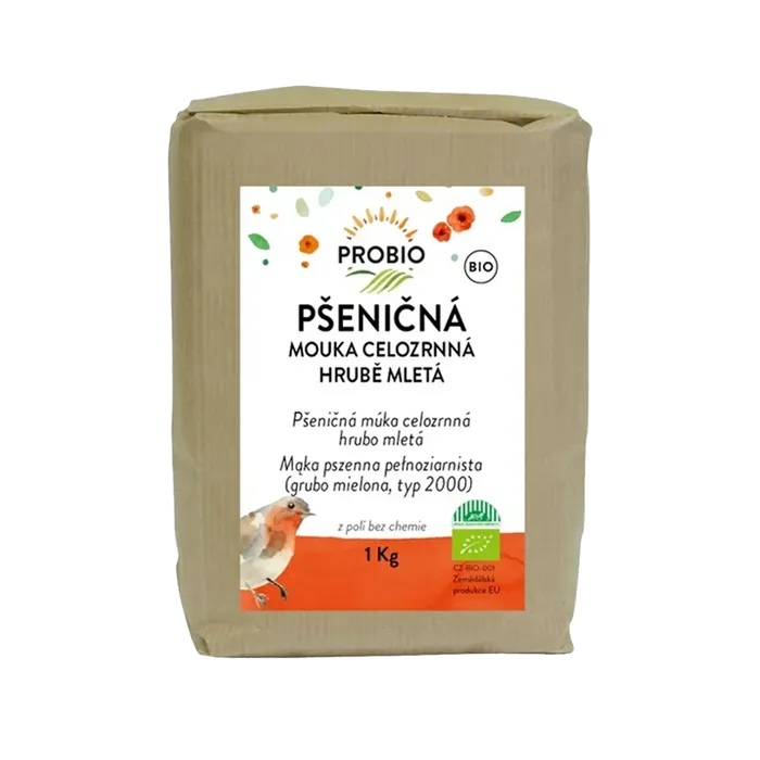 PROBIO Mouka pšeničná celozrnná hrubě mletá 1 kg BIO